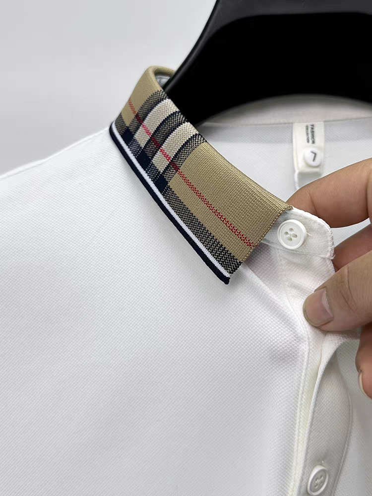 Elegant  Plaid Emblem Polo T-Shirt