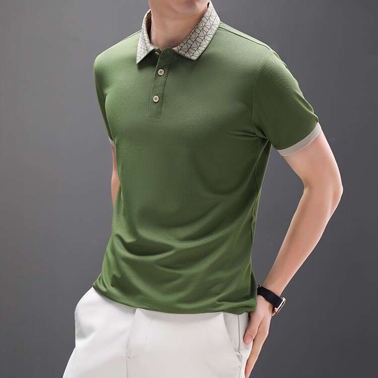 Geometric Grid Luxe Polo T-Shirt