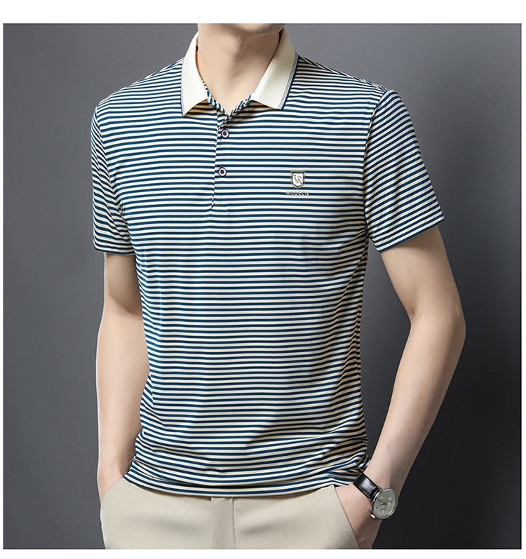 Executive Stripe Crest Polo