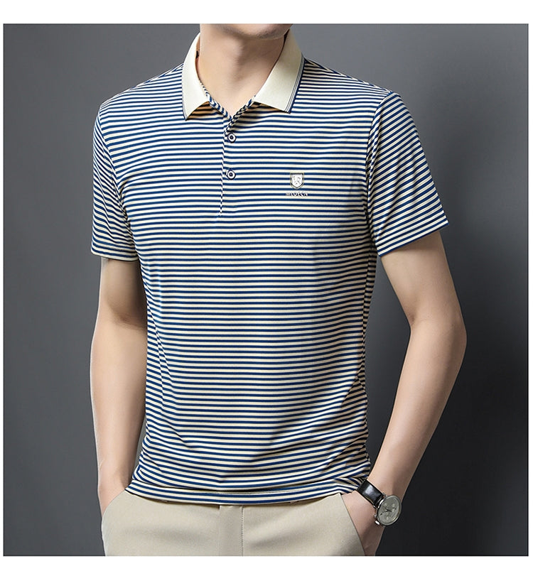 Executive Stripe Crest Polo