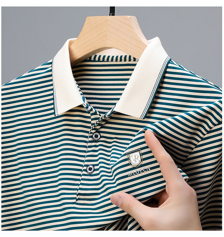Executive Stripe Crest Polo