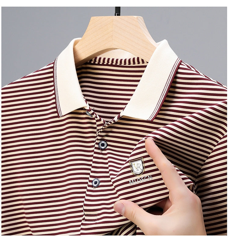 Executive Stripe Crest Polo