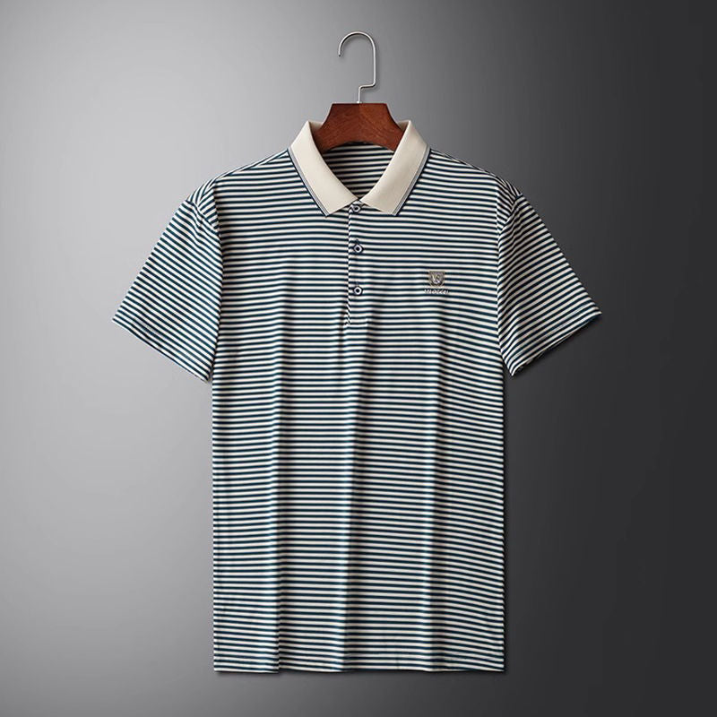 Executive Stripe Crest Polo
