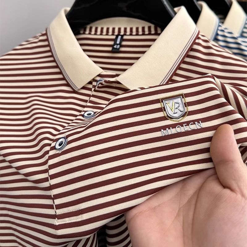 Executive Stripe Crest Polo