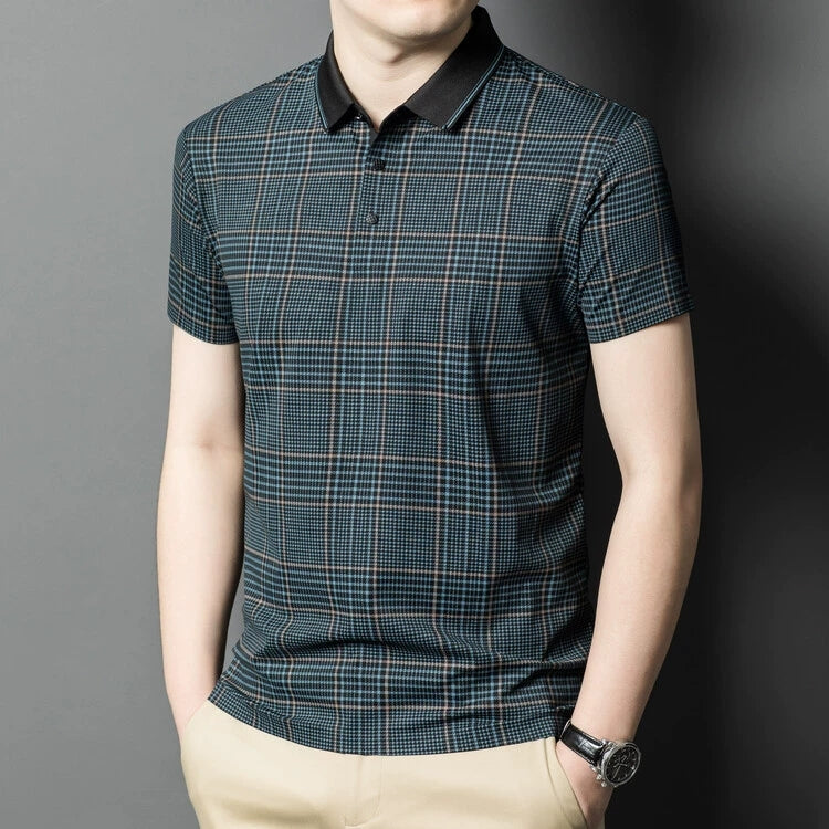 Vintage Plaid Branded Polo T-Shirts